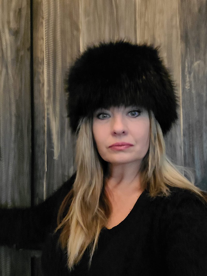 Lovful Winter Women Faux Fur Russian Cossack Style Hat Winter Wrap Hat,Black,One Size - Image 4